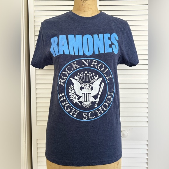 1234 Ramones Rock N Roll High School Blue T-Shirt Tee Women Size XS Short Sleeve - Picture 3 of 7